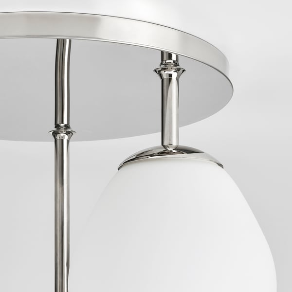 DEJSA Ceiling lamp with 3 lamps, chrome-plated/opal white glass