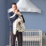 DRÖMSLOTT Blanket, puppy pattern/dot pattern multicolour, 80x100 cm