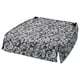 DVÄRGDUNÖRT cushion, grey/white floral, square, padded for comfort.