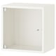 EKET white cube storage, glass door, silver handles