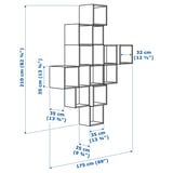 EKET Wall-mounted cabinet combination, white, 175x35x210 cm