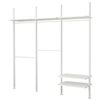ELVARLI - white, adjustable, metal & particleboard, closet/shelf combo, modular design.