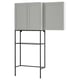 ENHET grey cabinet: modern, light grey, rectangular, with metal stand and shelves, perfect for storage.