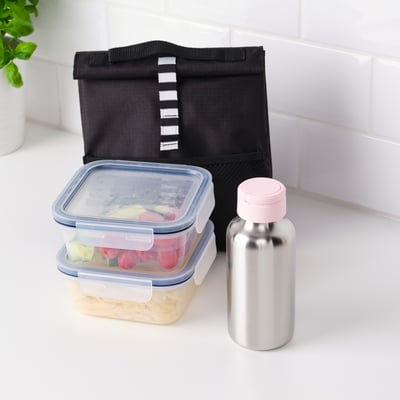 ENKELSPÅRIG Water bottle, stainless steel/light pink, 0.5 l