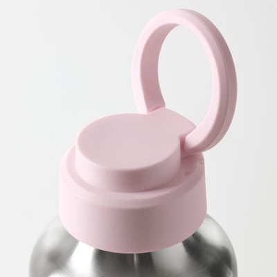 ENKELSPÅRIG Water bottle, stainless steel/light pink, 0.5 l
