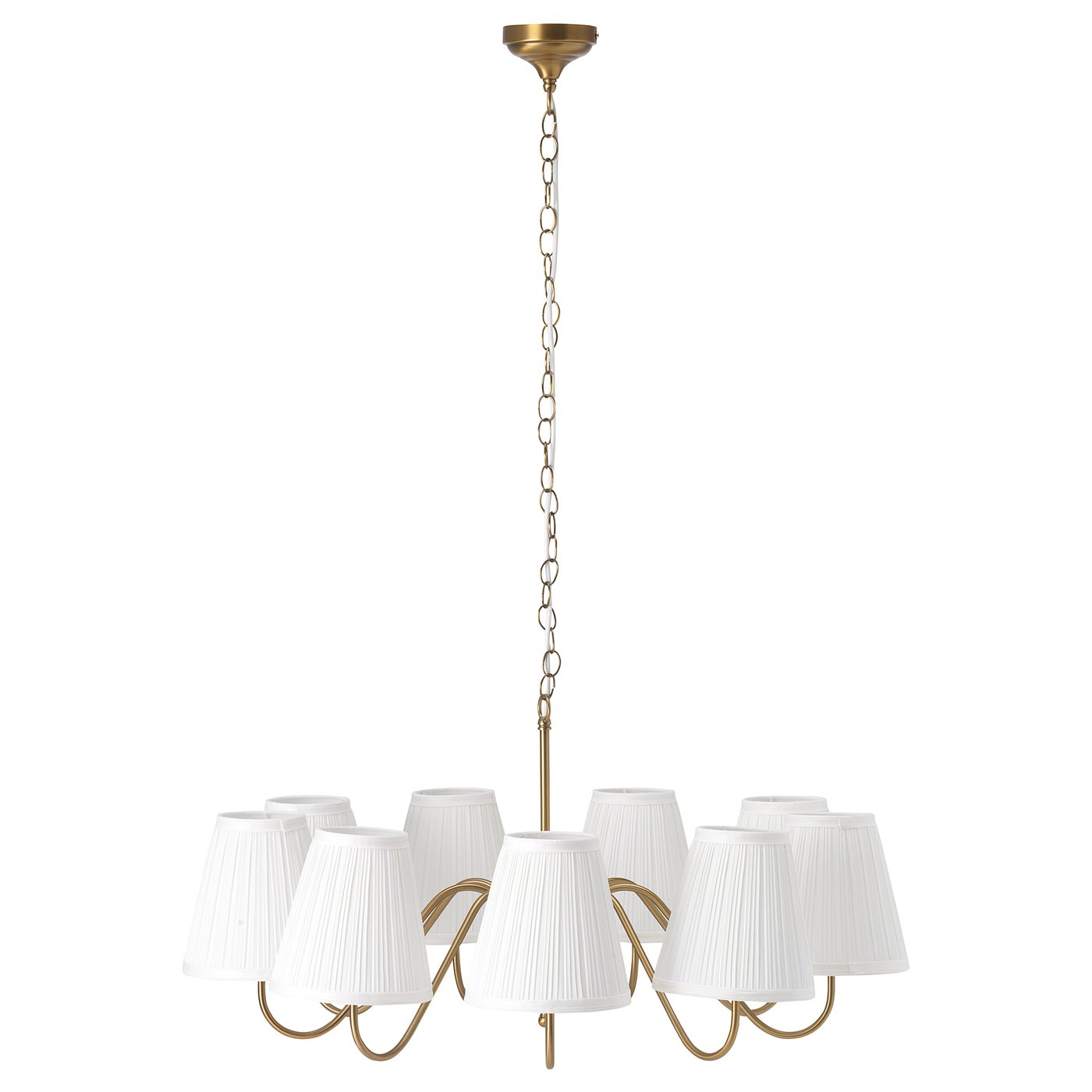 ESARP chandelier, 9armed, brass/fabric, 84 cm IKEA