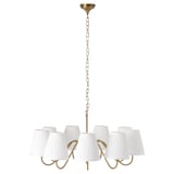 ESARP Chandelier, 9-armed, brass/fabric, 84 cm