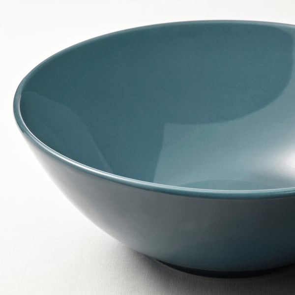 FÄRGKLAR Bowl, glossy dark turquoise, 16 cm