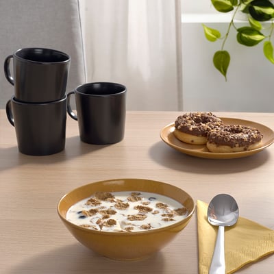 FÄRGKLAR Bowl, glossy yellow, 16 cm
