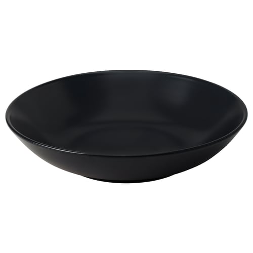 FÄRGKLAR Deep plate, matt dark grey, 23 cm