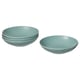Three stacked light blue FÄRGKLAR ceramic bowls with a smooth, rounded shape and simple design.