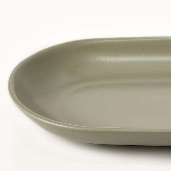 FÄRGKLAR Serving plate, matt green, 27x14 cm