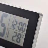 FILMIS Clock/thermometer/alarm, black, 16.5x9 cm