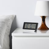 FILMIS Clock/thermometer/alarm, black, 16.5x9 cm