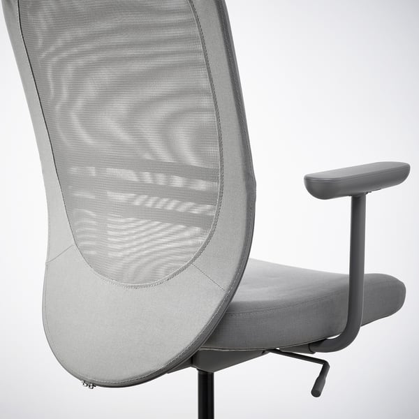 FLINTAN Office chair with armrests, Diseröd grey
