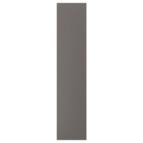 Dark grey, rectangular, smooth door panel of IKEAs FORSAND series, part of pax collection.
