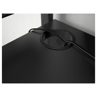 FREDDE Gaming desk, black, 140/185x74x146 cm