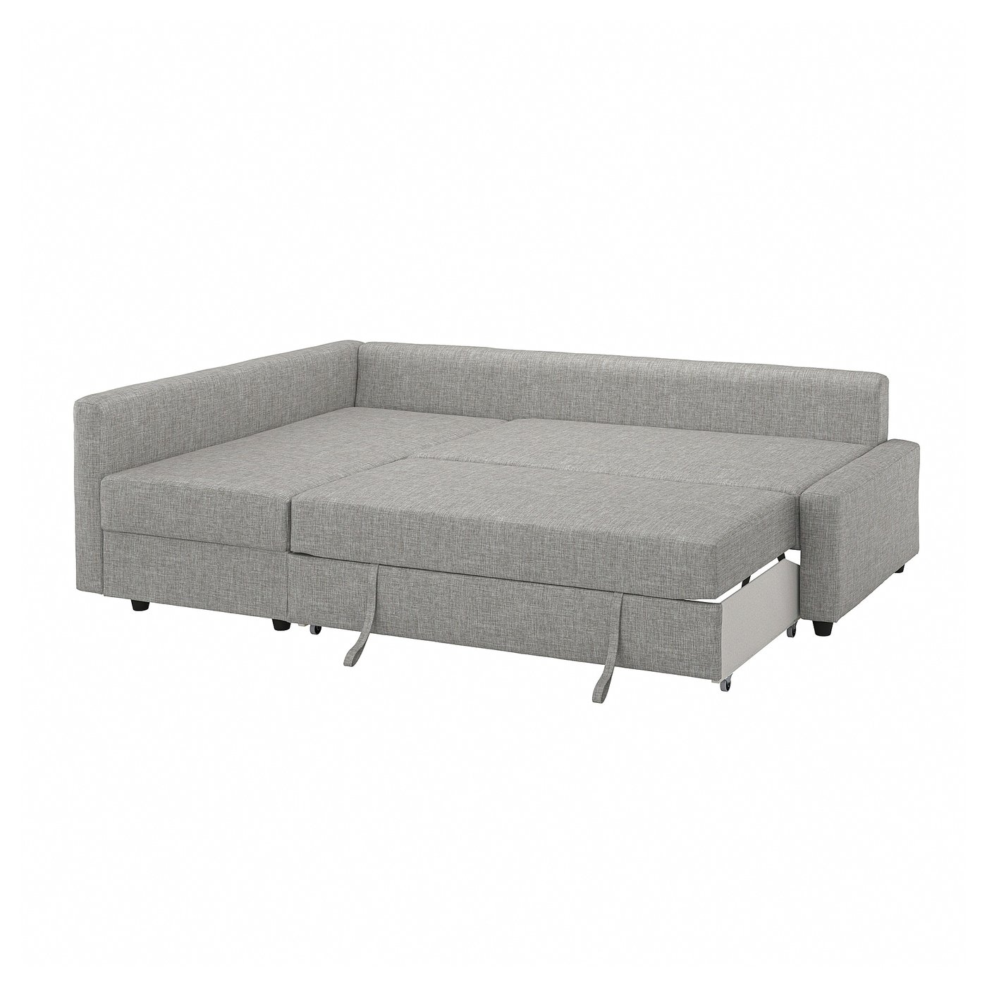 FRIHETEN corner sofa-bed with storage, Faringe light grey - IKEA