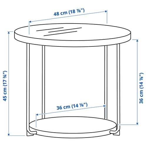Illustration with measurements for the product: FRÖTORP.