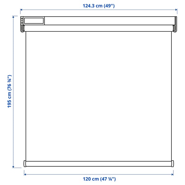 FYRTUR Block-out roller blind, smart wireless/battery-operated grey, 120x195 cm