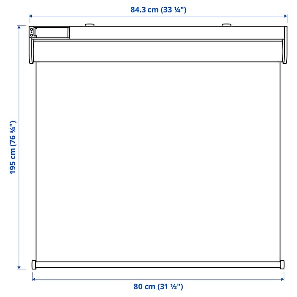FYRTUR Block-out roller blind, smart wireless/battery-operated grey, 80x195 cm