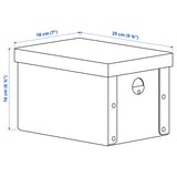 GÄRDESGÅRD Storage box with lid, natural, 18x25x16 cm