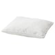 GAFFELKLOCKA pillow: white, rectangular, smooth cover, textured piping, mesh panels.