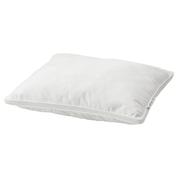 GAFFELKLOCKA pillow, white, square, mesh sides, soft, recycled materials.