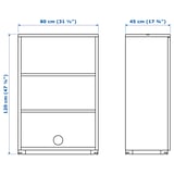GALANT Shelf unit, black stained ash veneer, 80x120 cm
