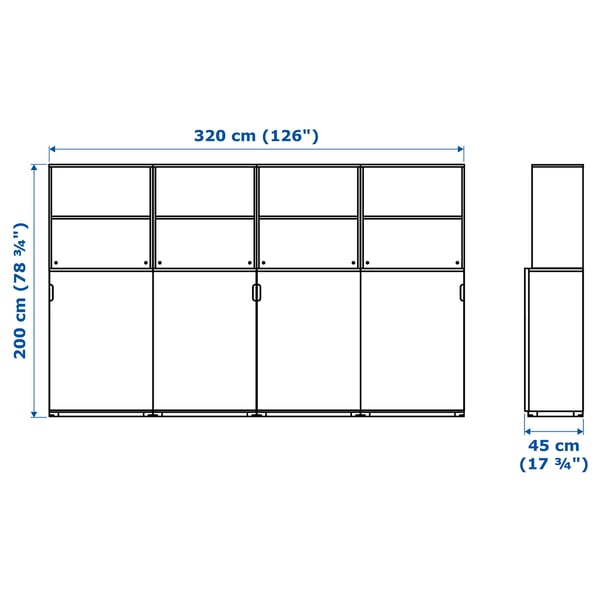 GALANT Storage combination w sliding doors, white, 320x200 cm
