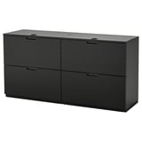 GALANT Storage combination with filing, black stained ash veneer, 160x80 cm