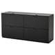 Option: GALANT Storage combination with filing, black stained ash veneer, 160x80 cm