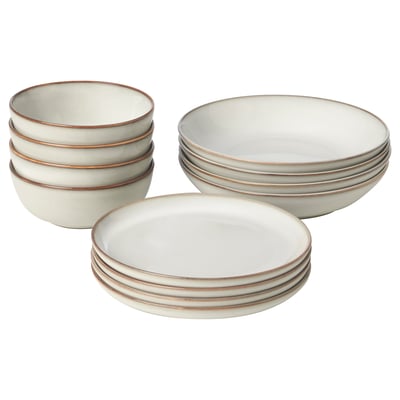 GLADELIG 12-piece service, grey