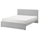 GLADSTAD Upholstered bed frame, Kabusa light grey, 160x200 cm
