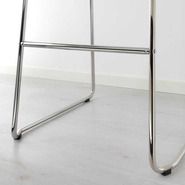 GLENN Bar stool, white/chrome-plated, 77 cm