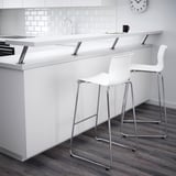 GLENN Bar stool, white/chrome-plated, 77 cm