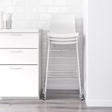 GLENN Bar stool, white/chrome-plated, 77 cm