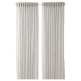 GLESGRÖE Sheer curtains, 1 pair, grey/with heading tape, 145x300 cm