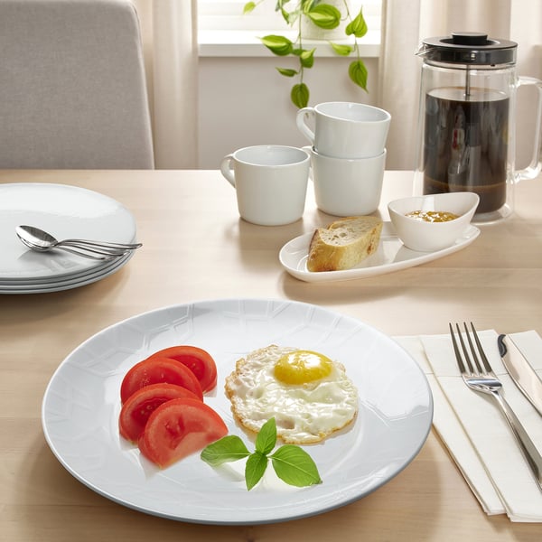 GOKVÄLLÅ Plate, white, 26 cm