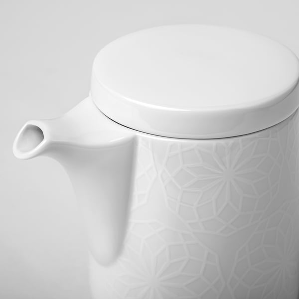 GOKVÄLLÅ Teapot, white, 1.0 l