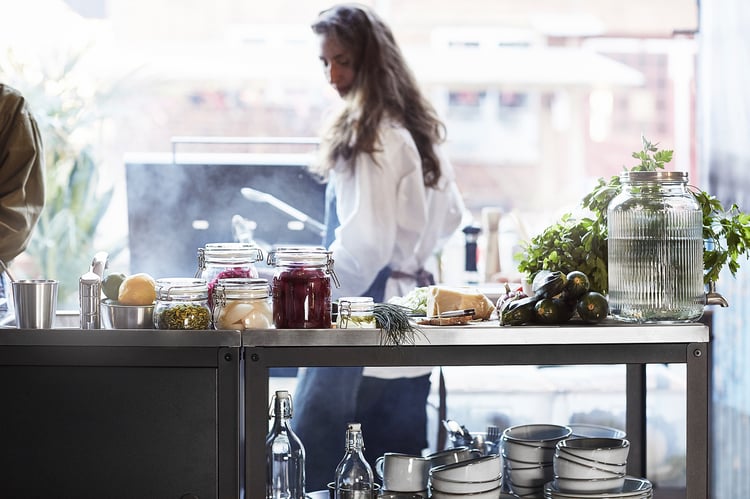 GRILLSKÄR Kitchen island shelf unit black/stainless steel outdoor IKEA
