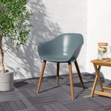 GRÖNSTA Chair with armrests, in/outdoor, grey-turquoise