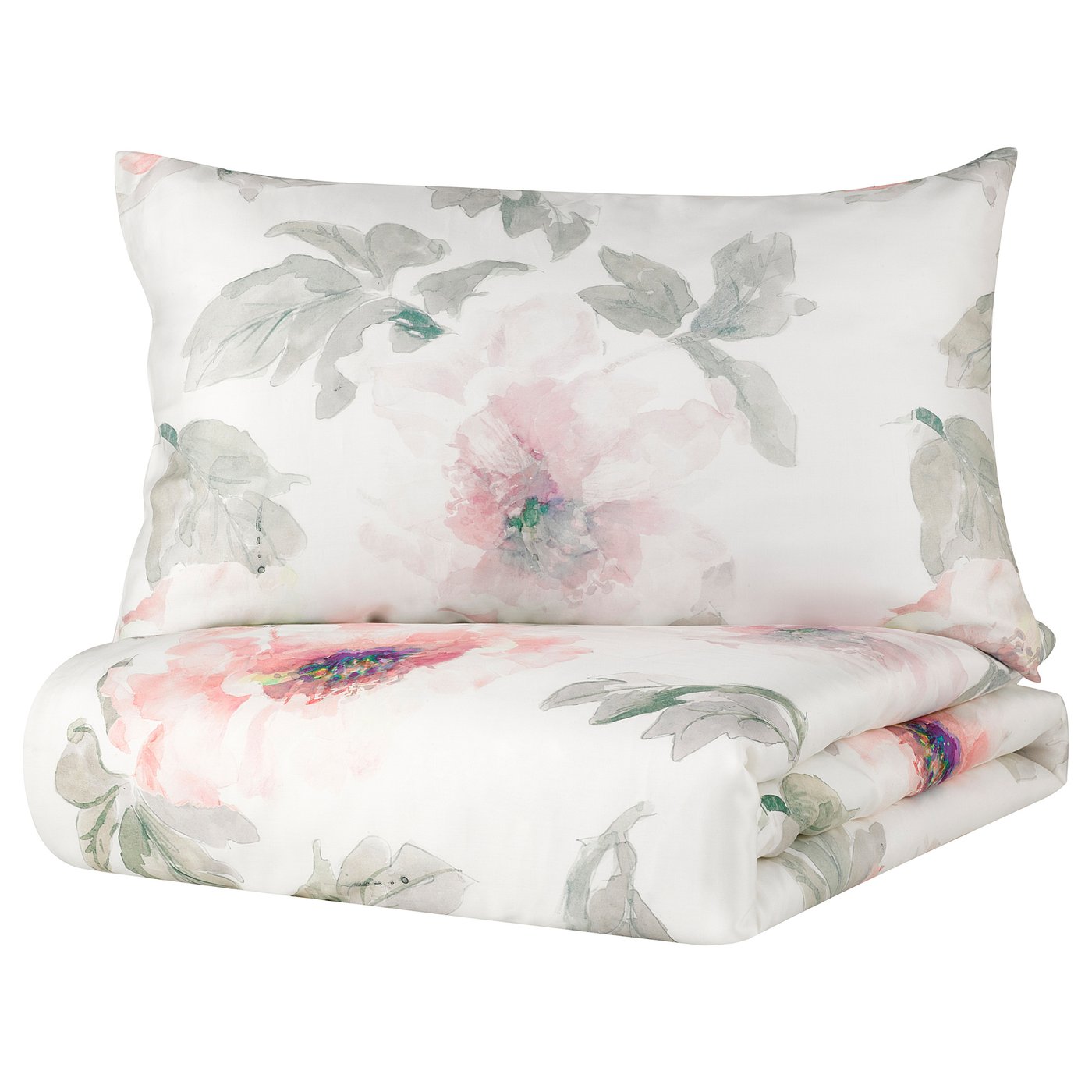 gulkaemparduvetcoverand2pillowcasesgreenfloralpatterned