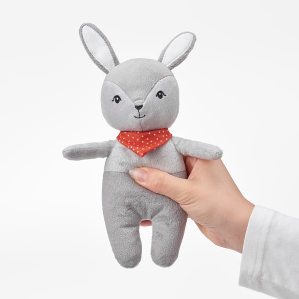 GULLIGAST Squeaky soft toy, grey/red