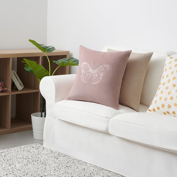 GULVICKER Cushion cover, pink/butterfly, 50x50 cm