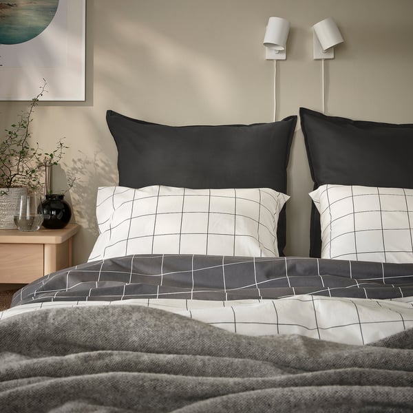 GURLI Cushion cover, dark grey, 65x65 cm