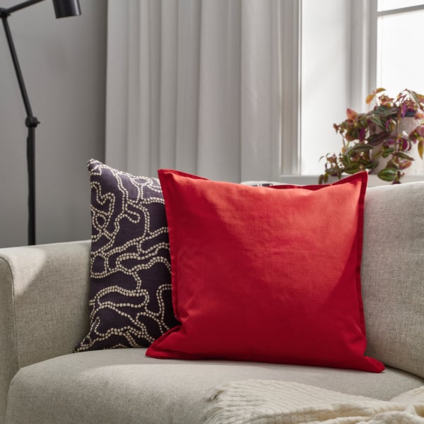GURLI Cushion cover, red, 50x50 cm