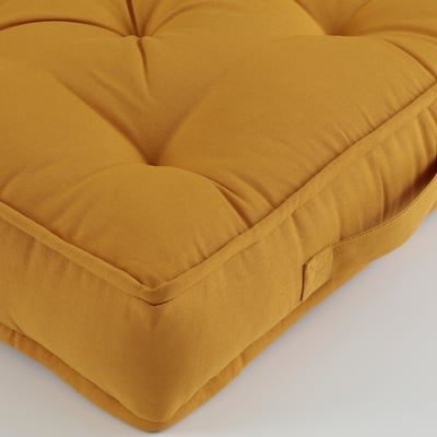 GURLI Floor cushion, golden-yellow, 45x45x10 cm