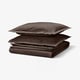 HAMPFLOCKEL Duvet cover and 2 pillowcases, brown, 240x220/50x80 cm