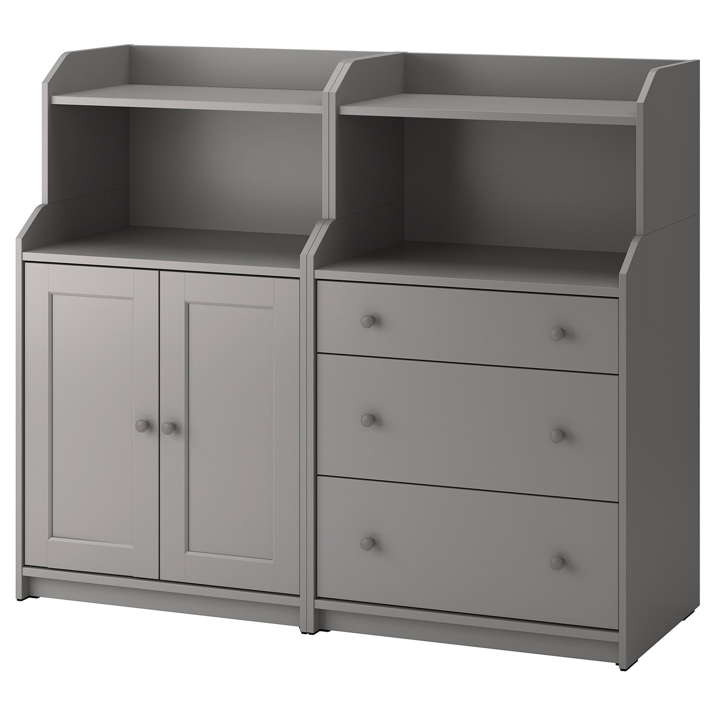 HAUGA storage combination, grey, 139x46x116 cm IKEA